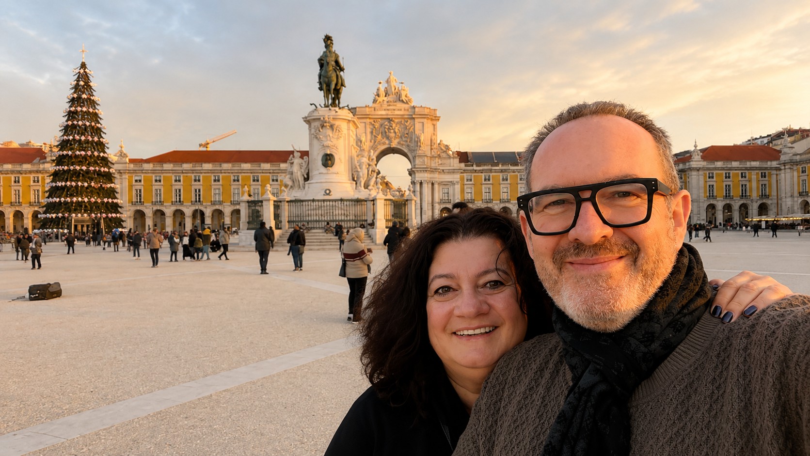 Heike Schertz gemeinsam in Lissabon am Abend